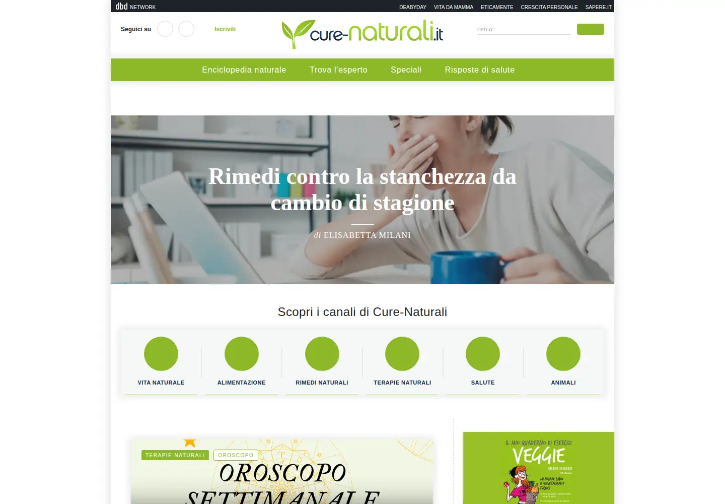 Screenshot of cure-naturali.it