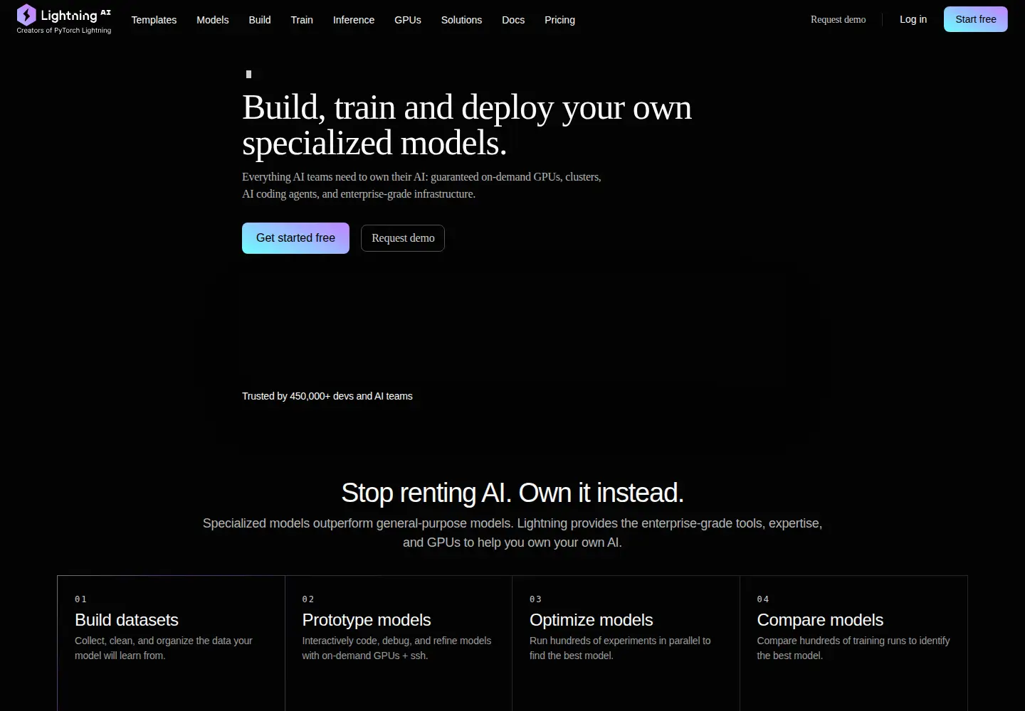 Screenshot of lightning.ai