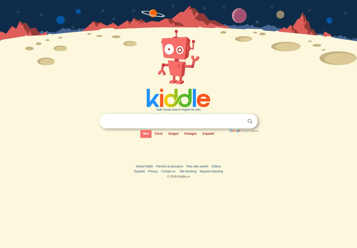 Screenshot of kiddle.co