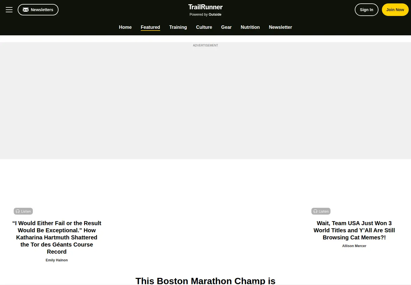 Screenshot of trailrunnermag.com