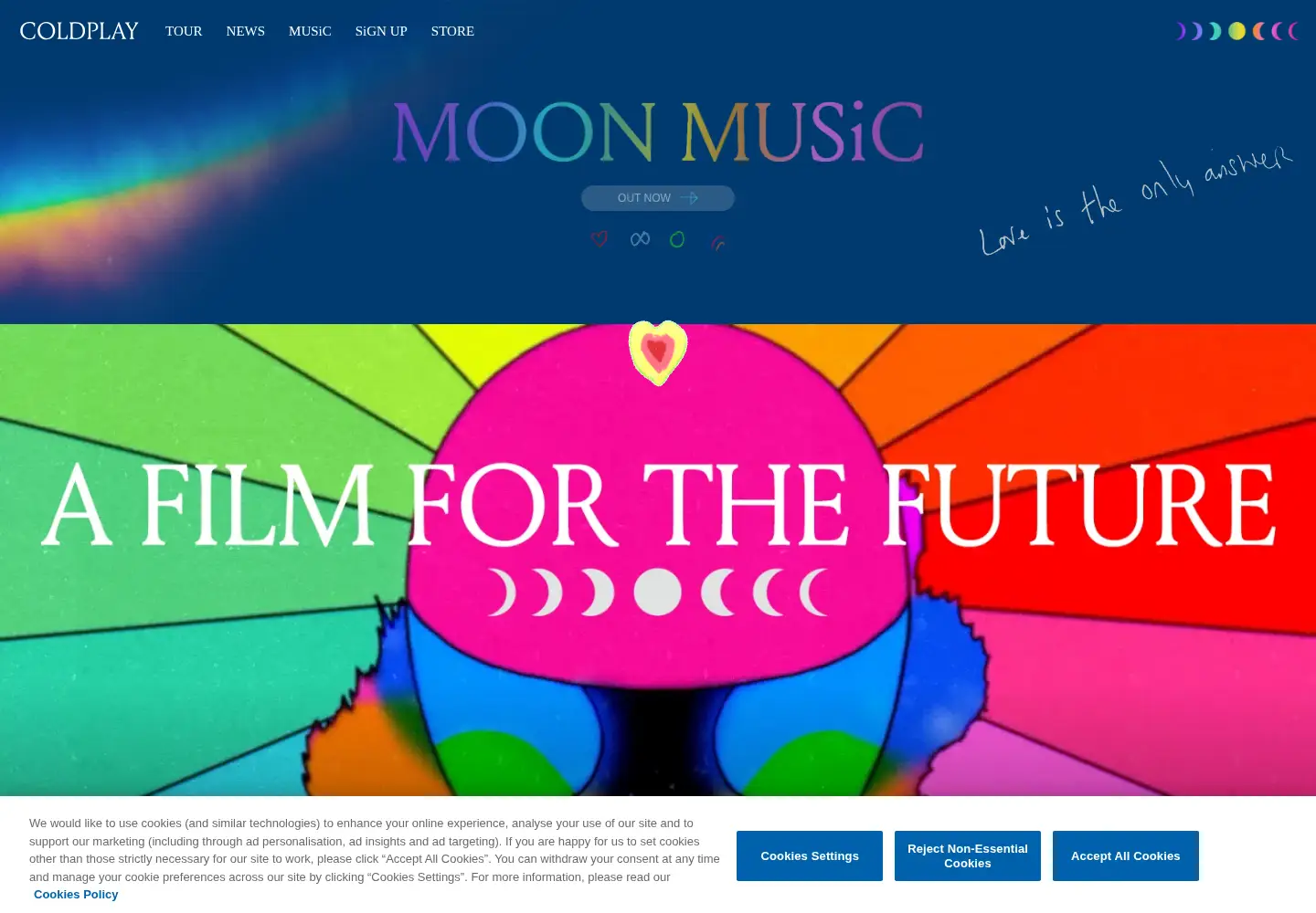 Screenshot of coldplay.com