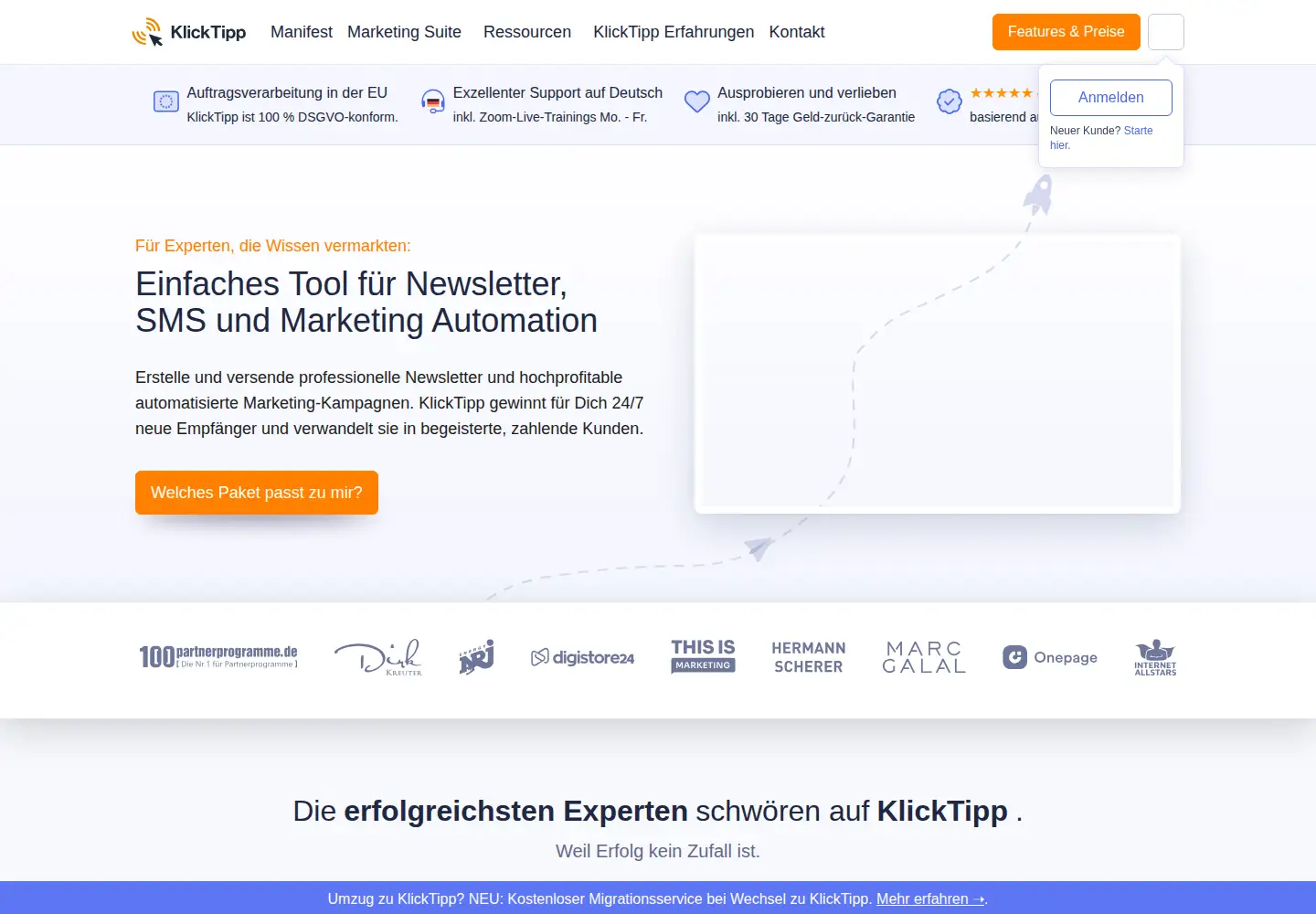 Screenshot of klicktipp.com