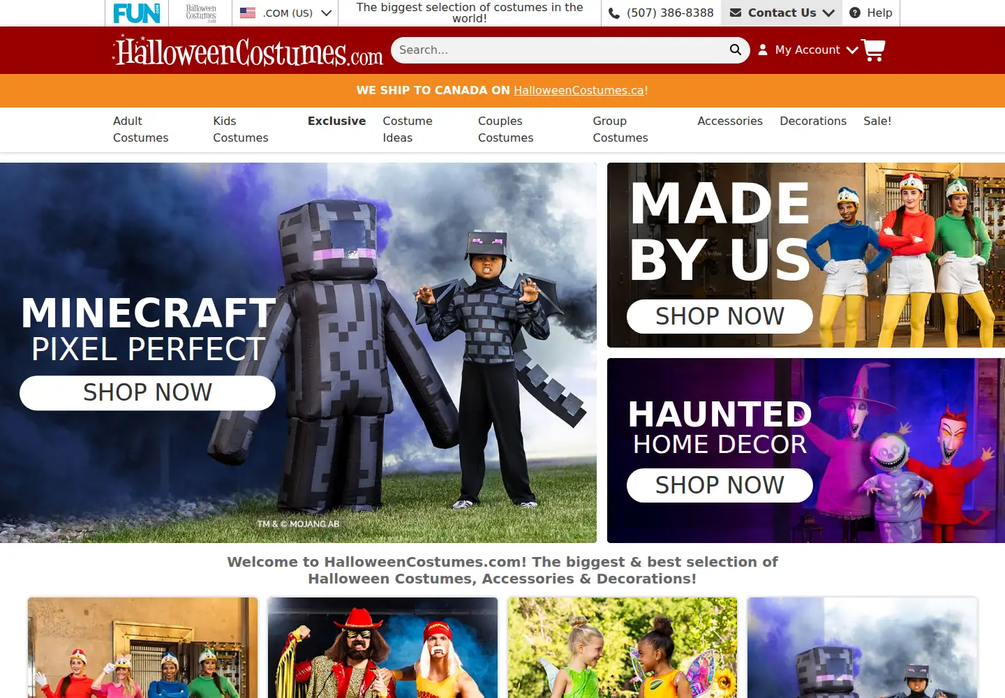 Screenshot of halloweencostumes.com