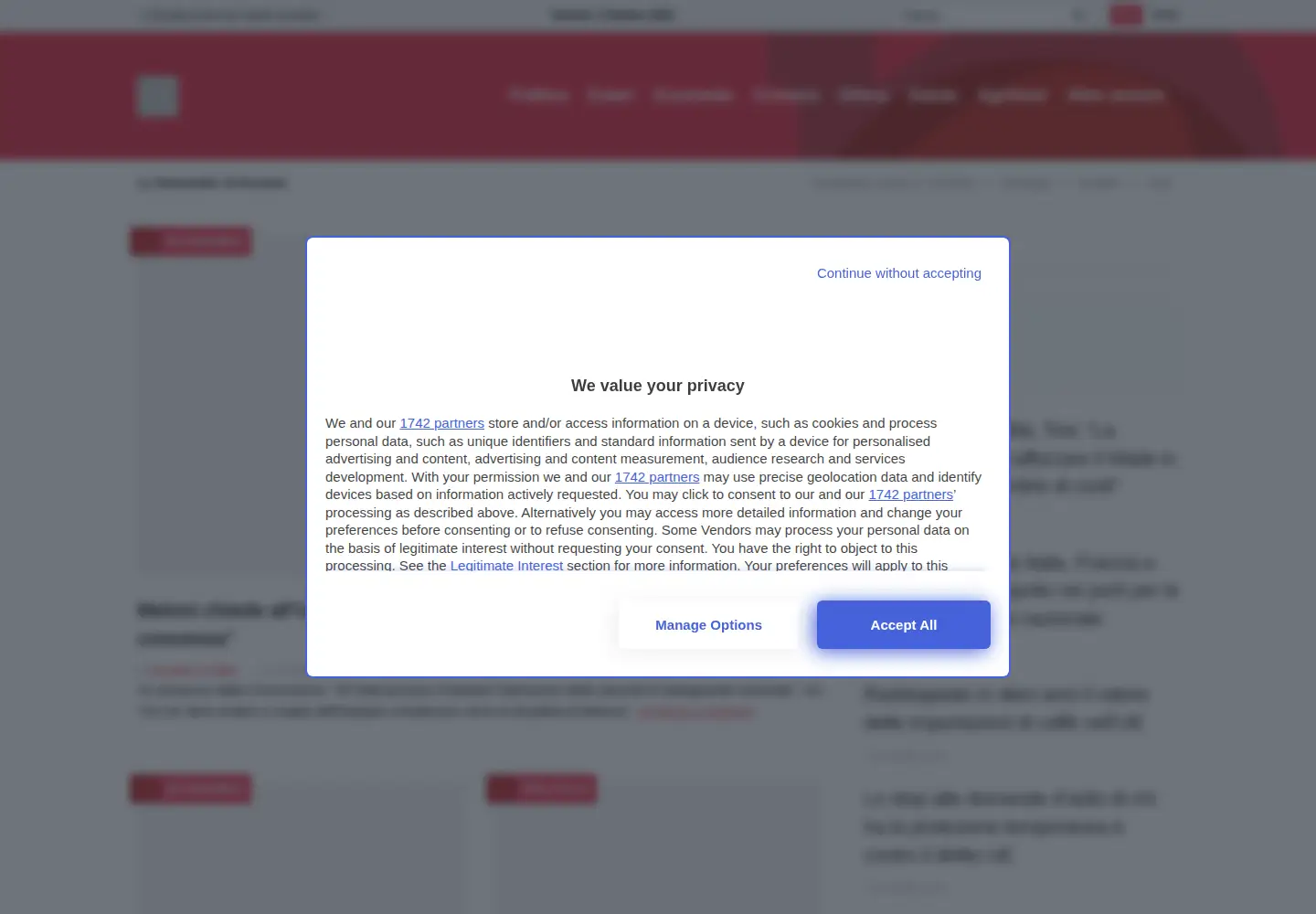 Screenshot of eunews.it