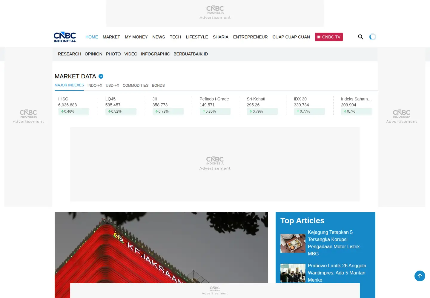 Screenshot of cnbcindonesia.com
