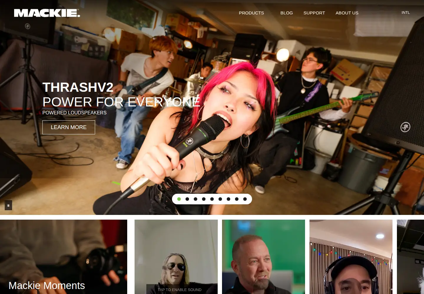 Screenshot of mackie.com