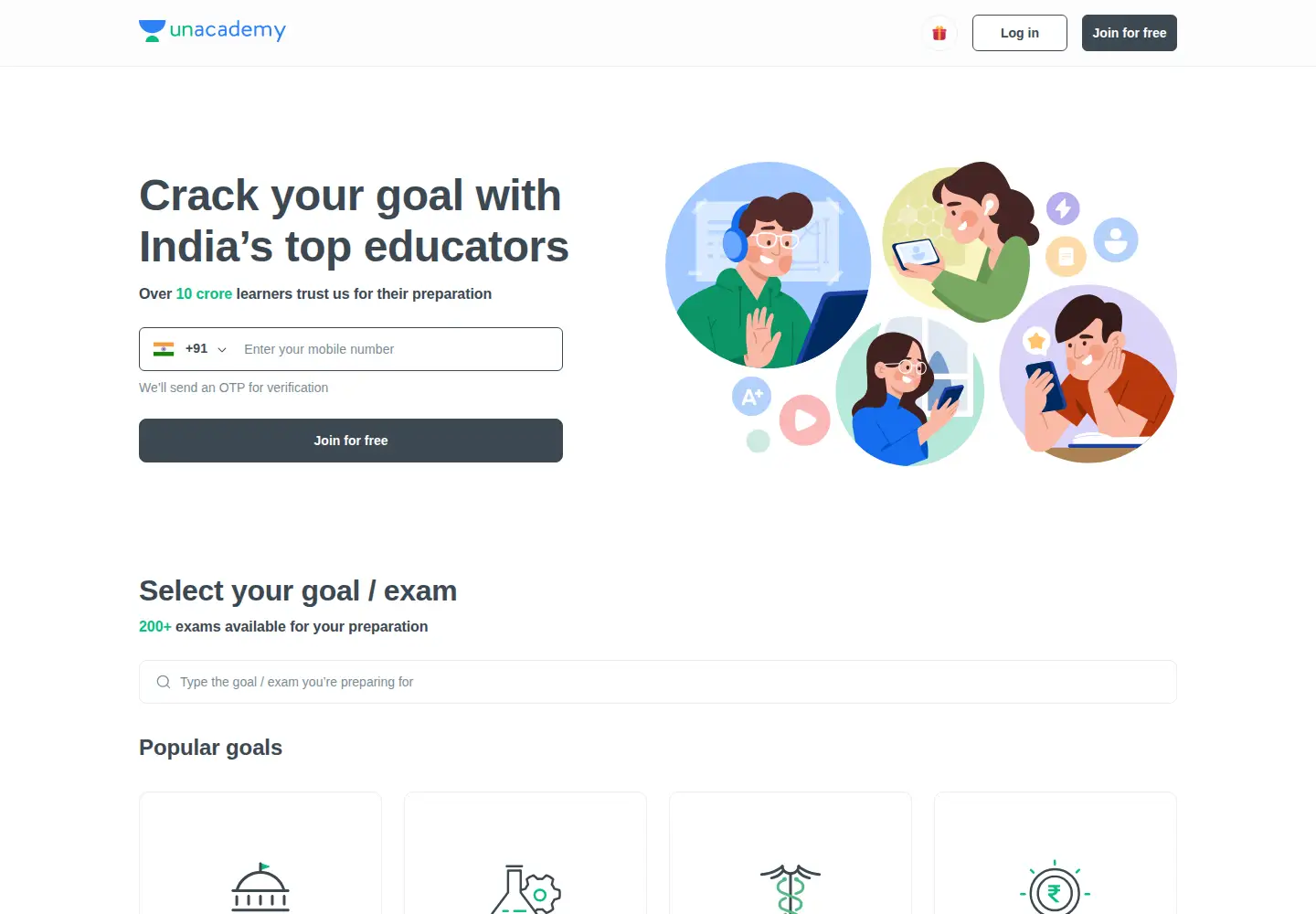 Screenshot of unacademy.com