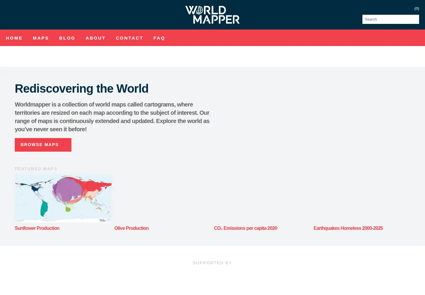 Captured homepage of worldmapper.org in the current scan