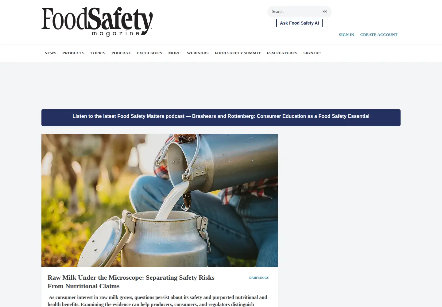 Screenshot of food-safety.com