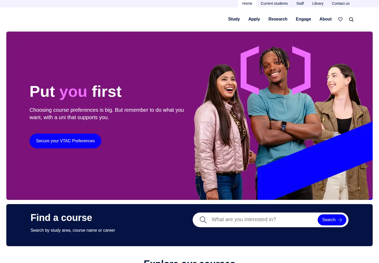 Screenshot of federation.edu.au