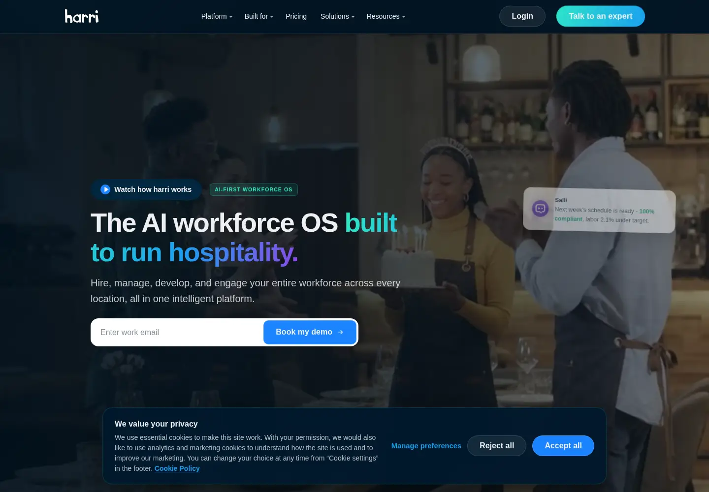Screenshot of harri.com