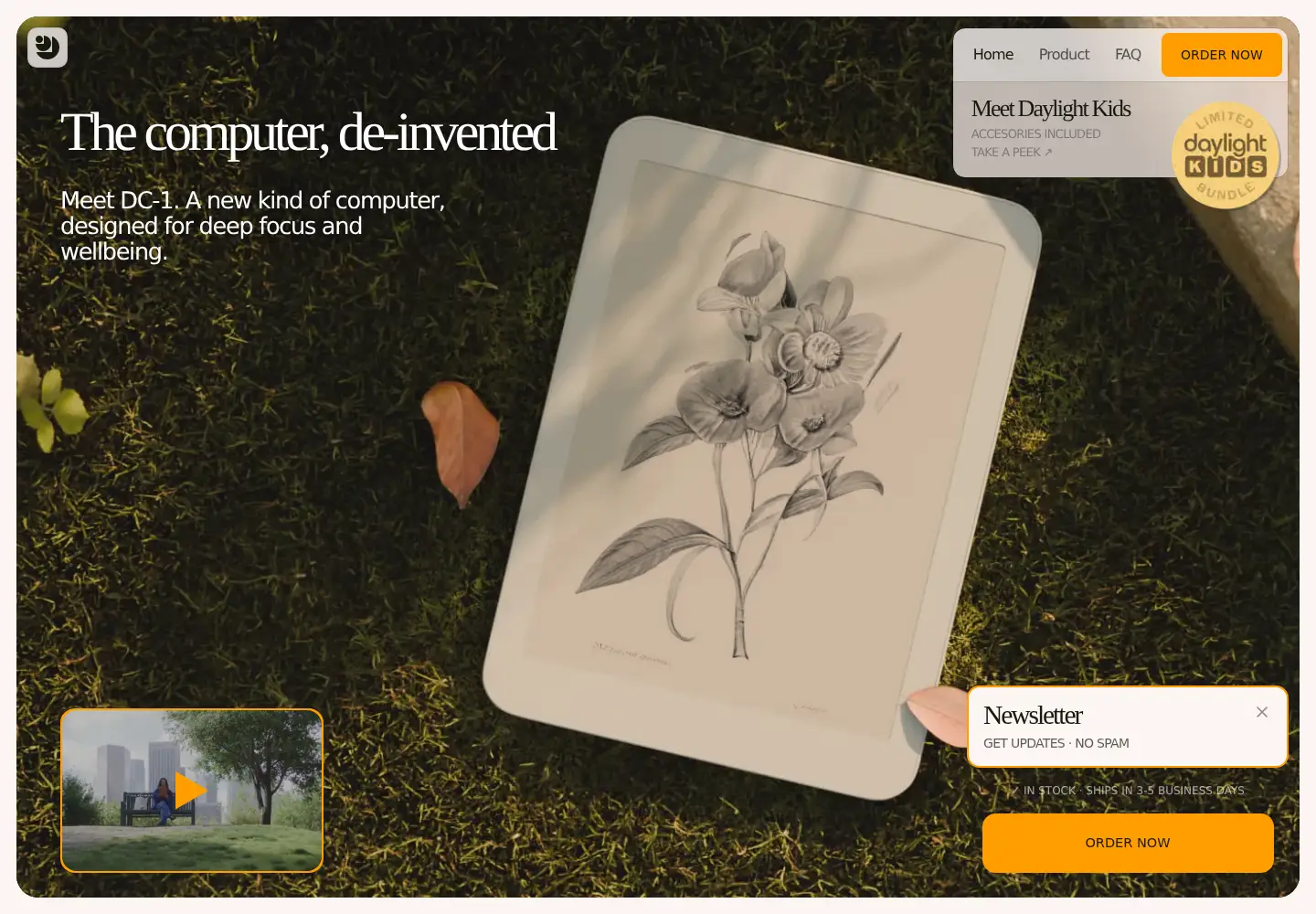 Screenshot of daylightcomputer.com
