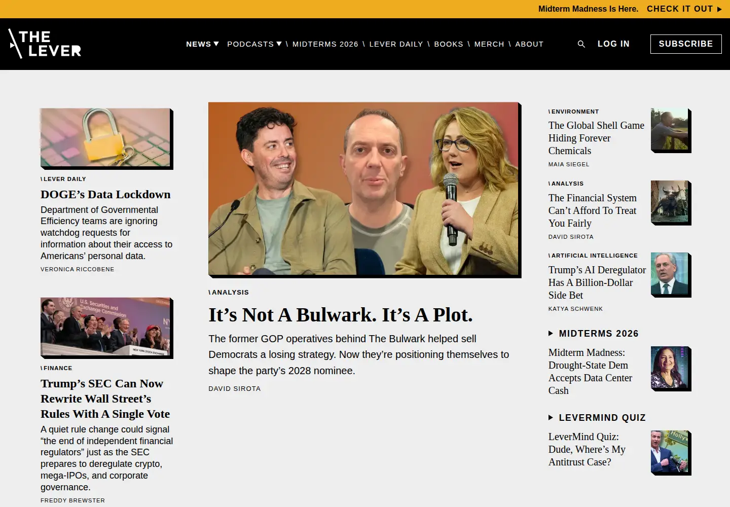 Screenshot of levernews.com