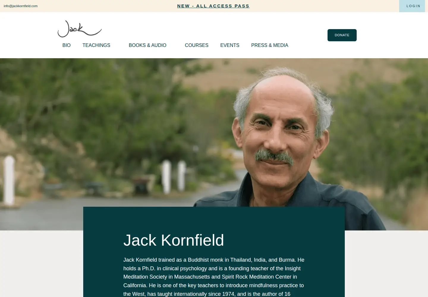 Screenshot of jackkornfield.com