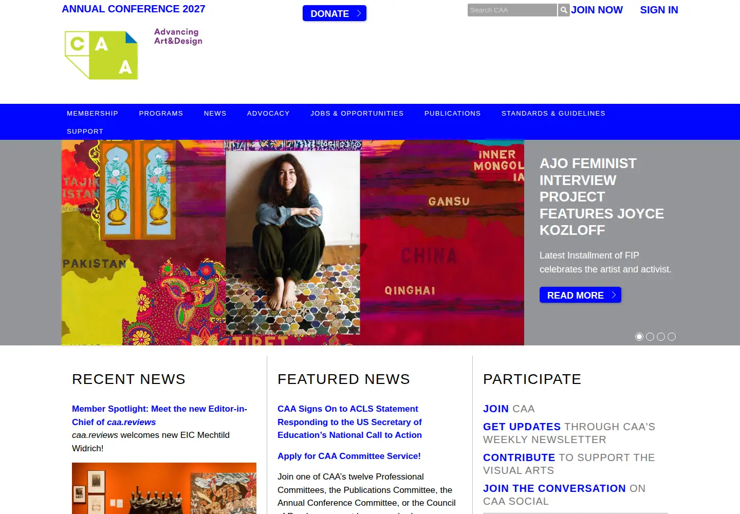 Screenshot of collegeart.org