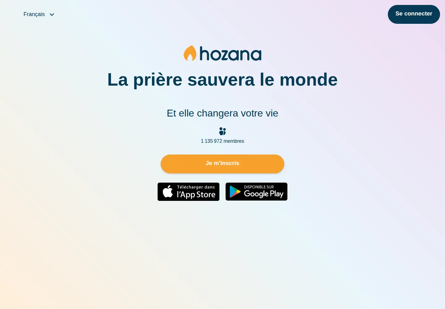 Screenshot of hozana.org