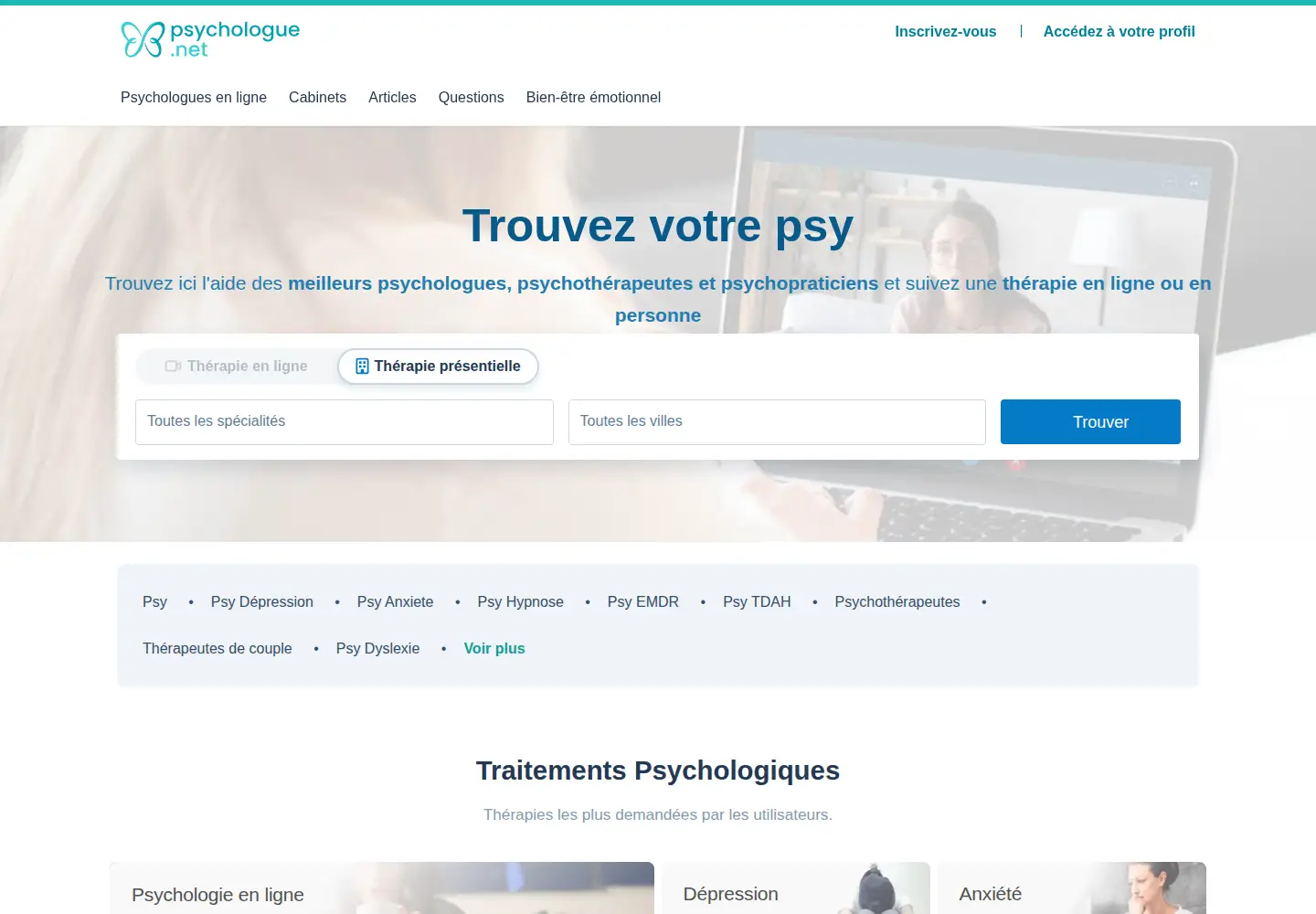 Screenshot of psychologue.net