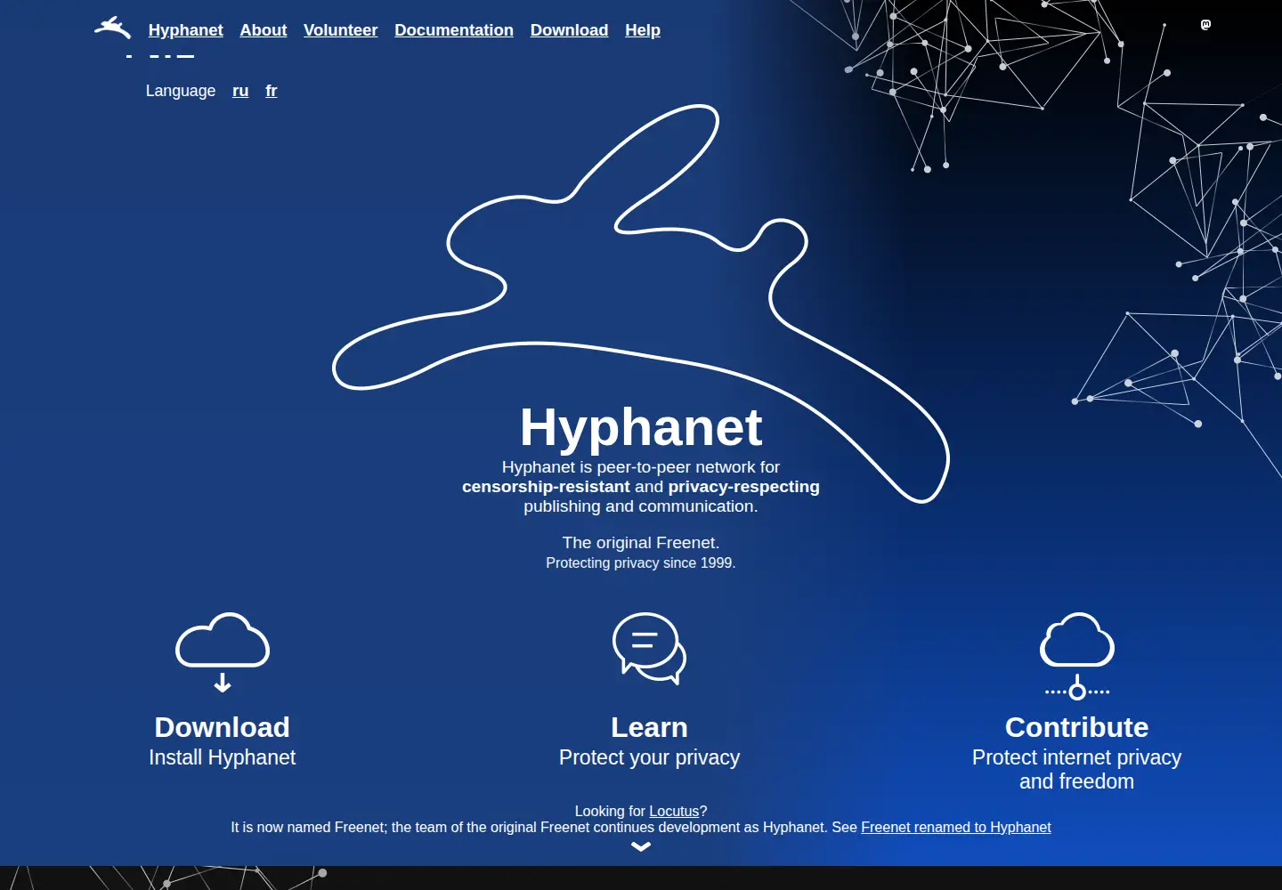 Screenshot of freenetproject.org