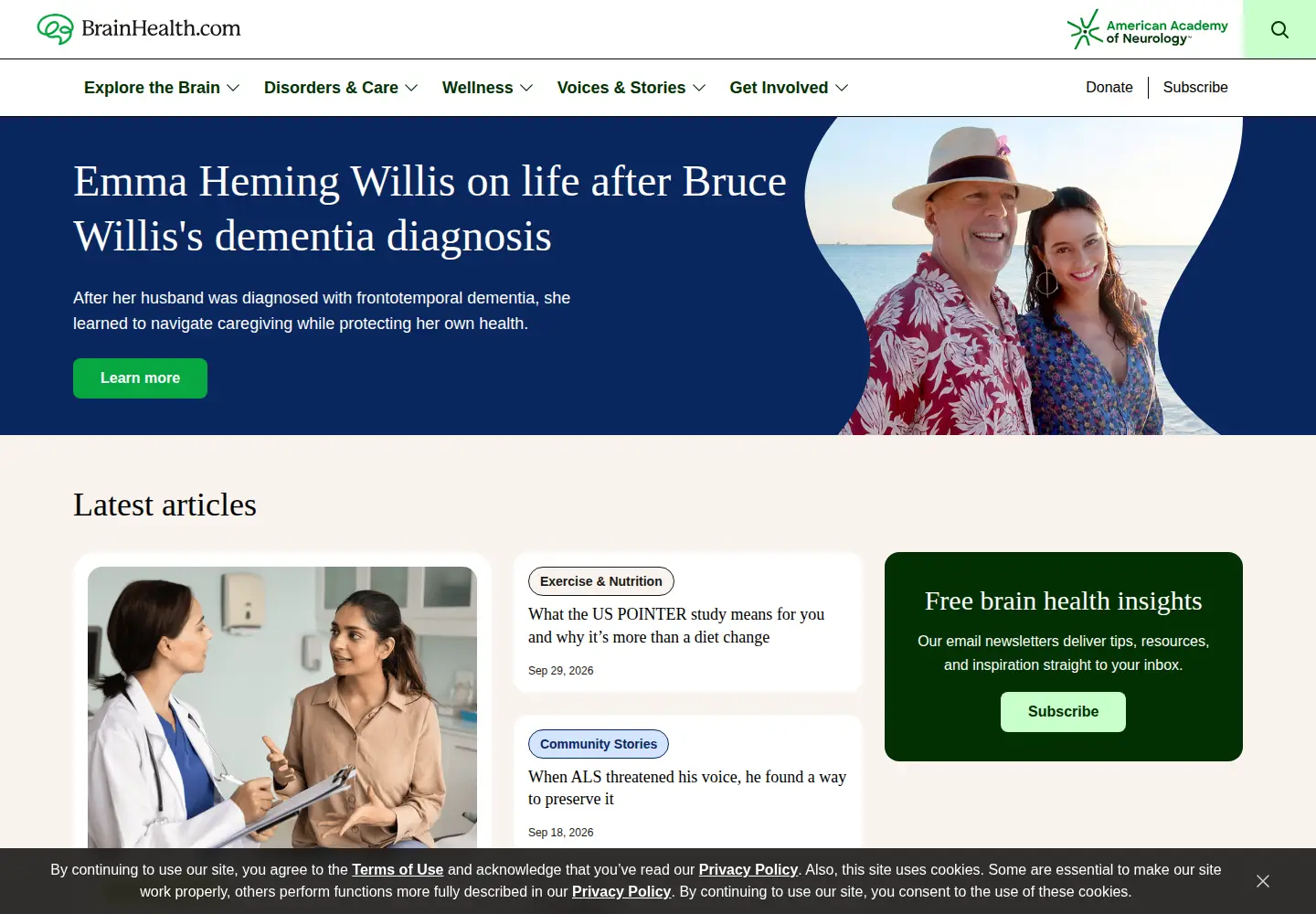 Screenshot of brainandlife.org