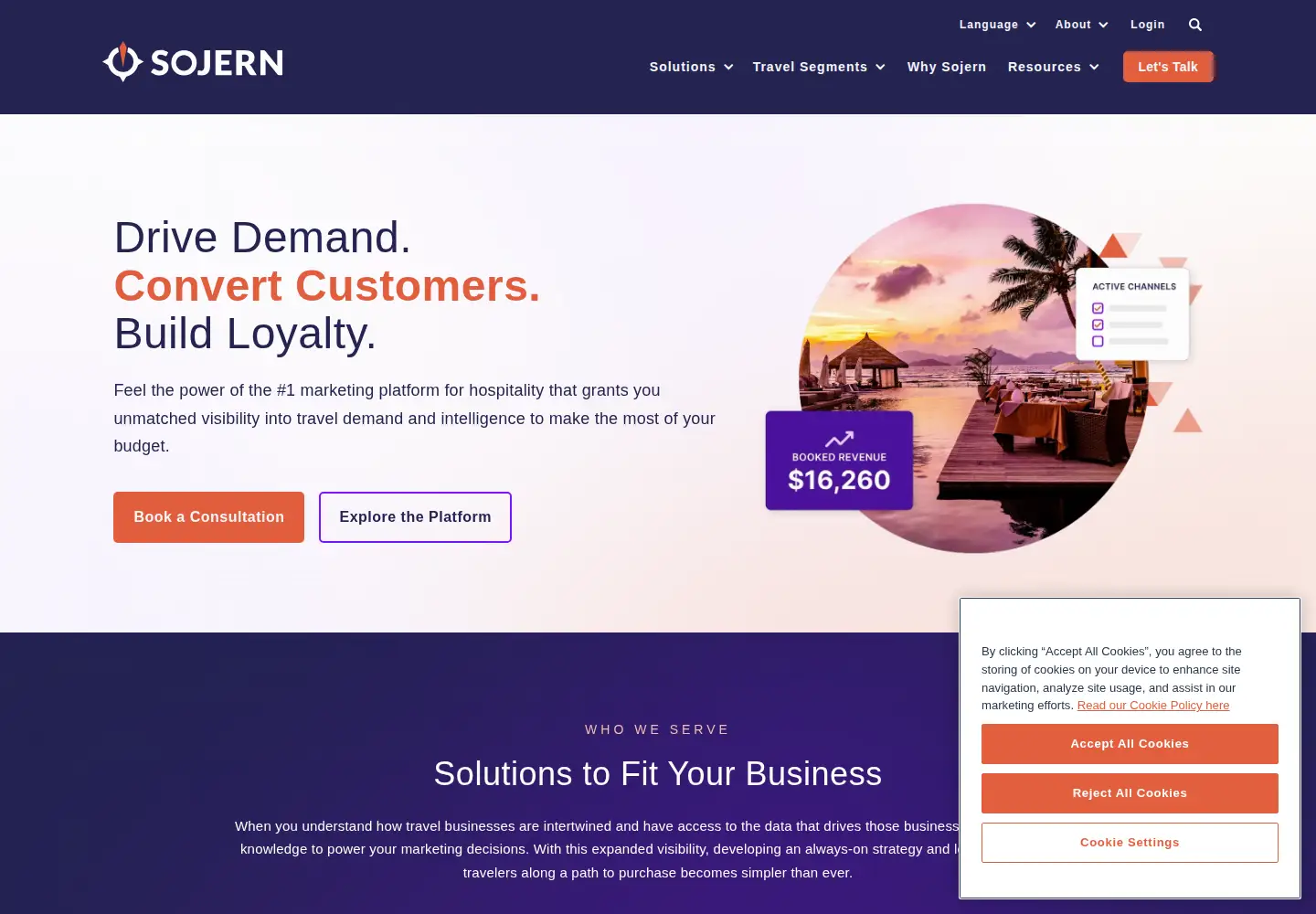 Screenshot of sojern.com