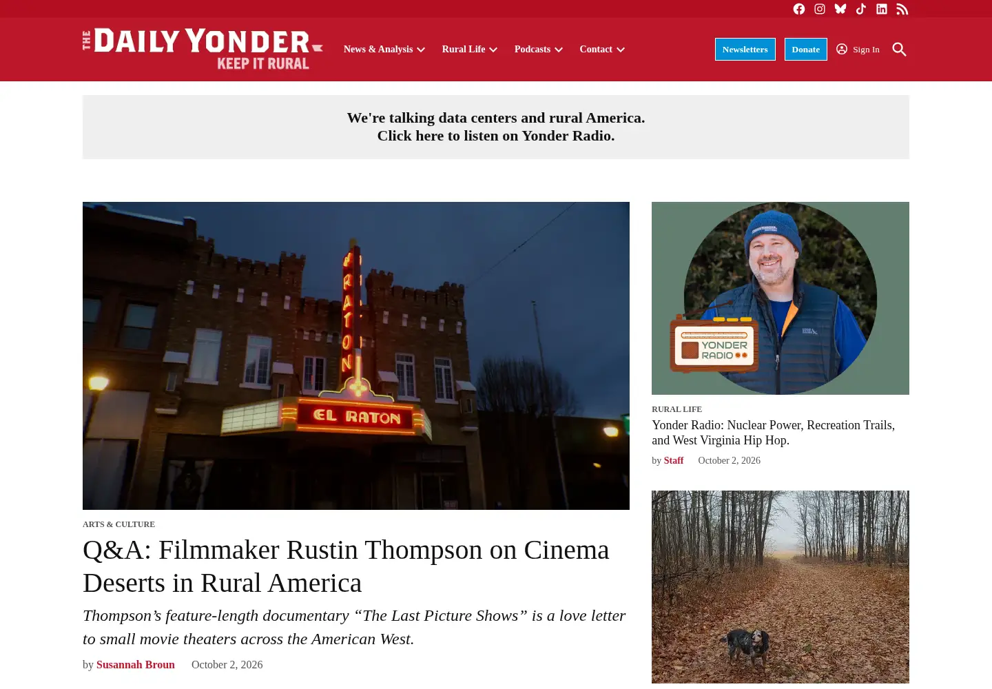 Screenshot of dailyyonder.com