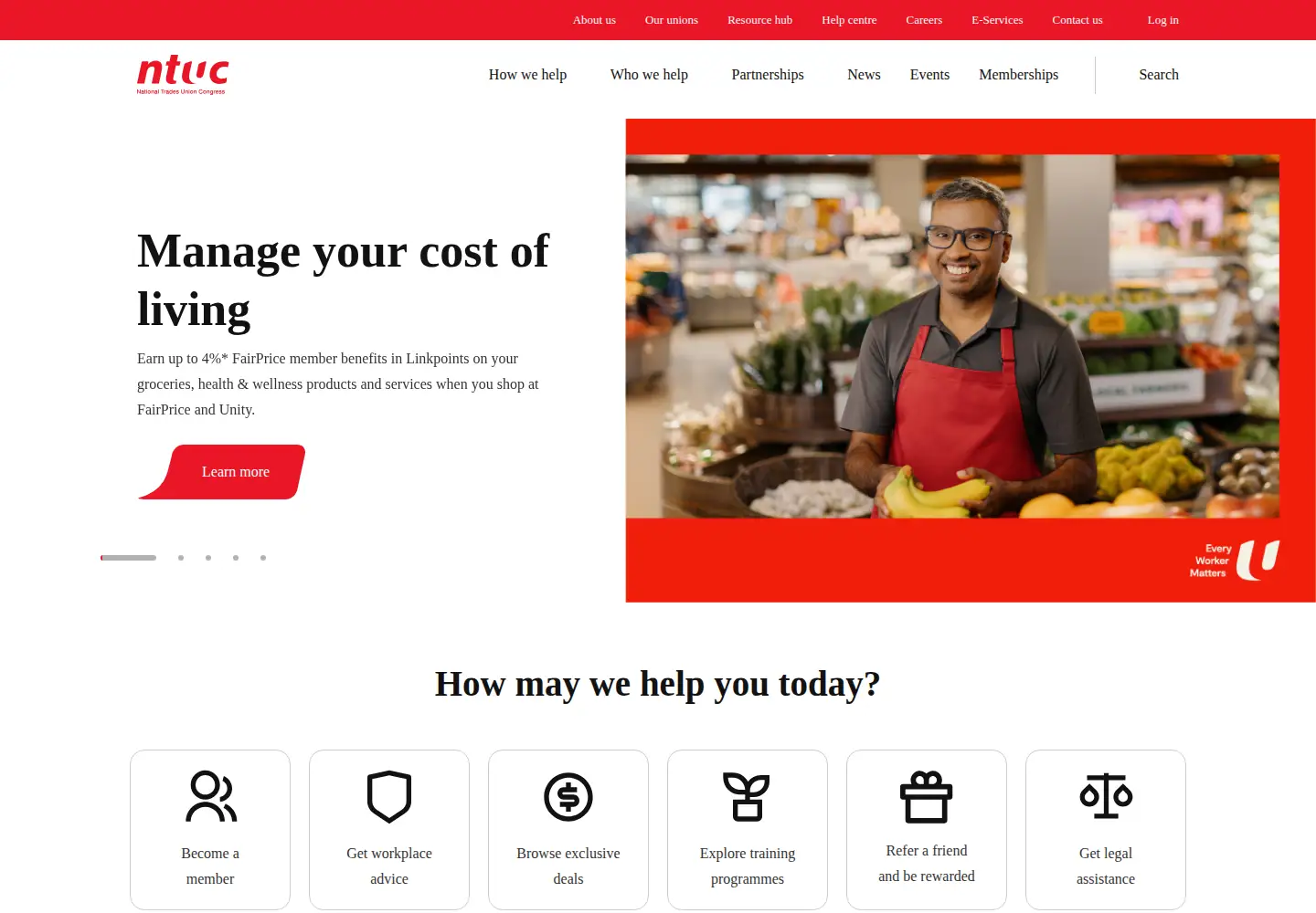 Screenshot of ntuc.org.sg