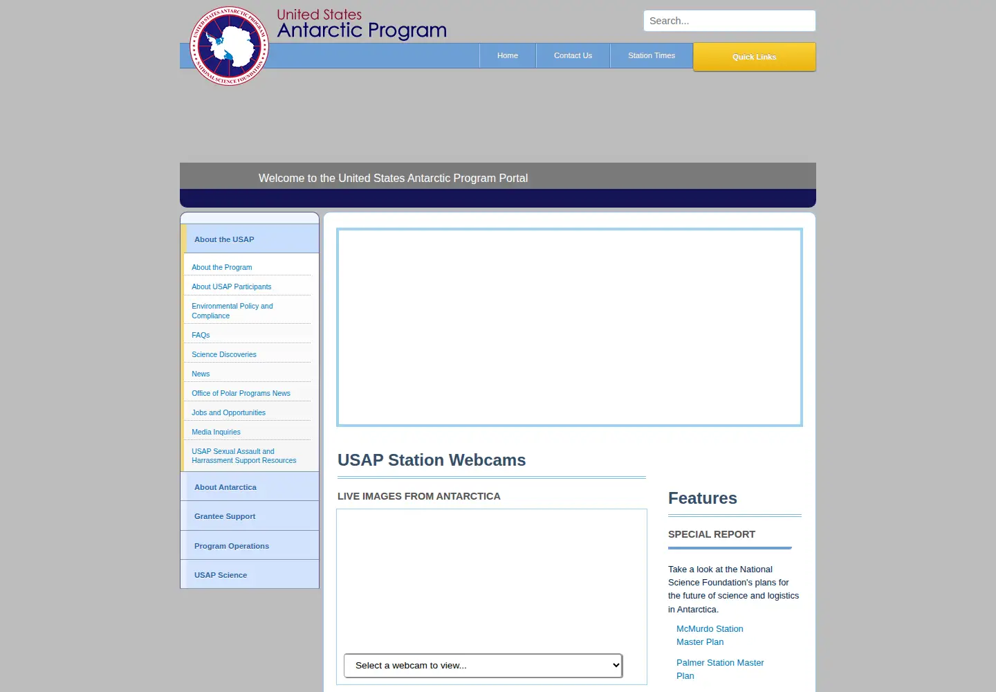 Screenshot of usap.gov