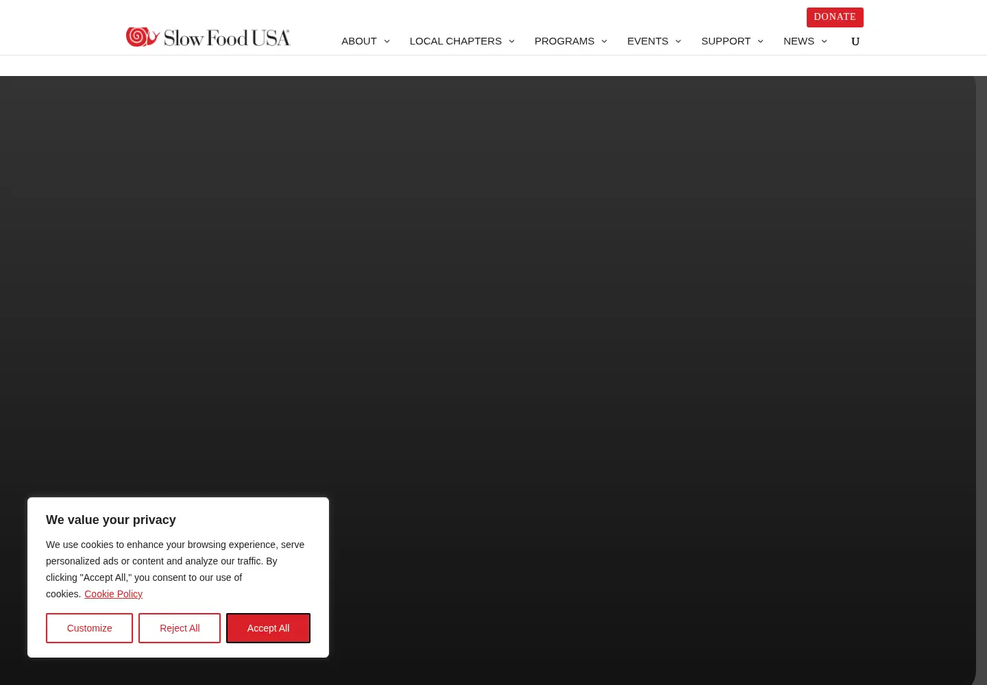 Screenshot of slowfoodusa.org