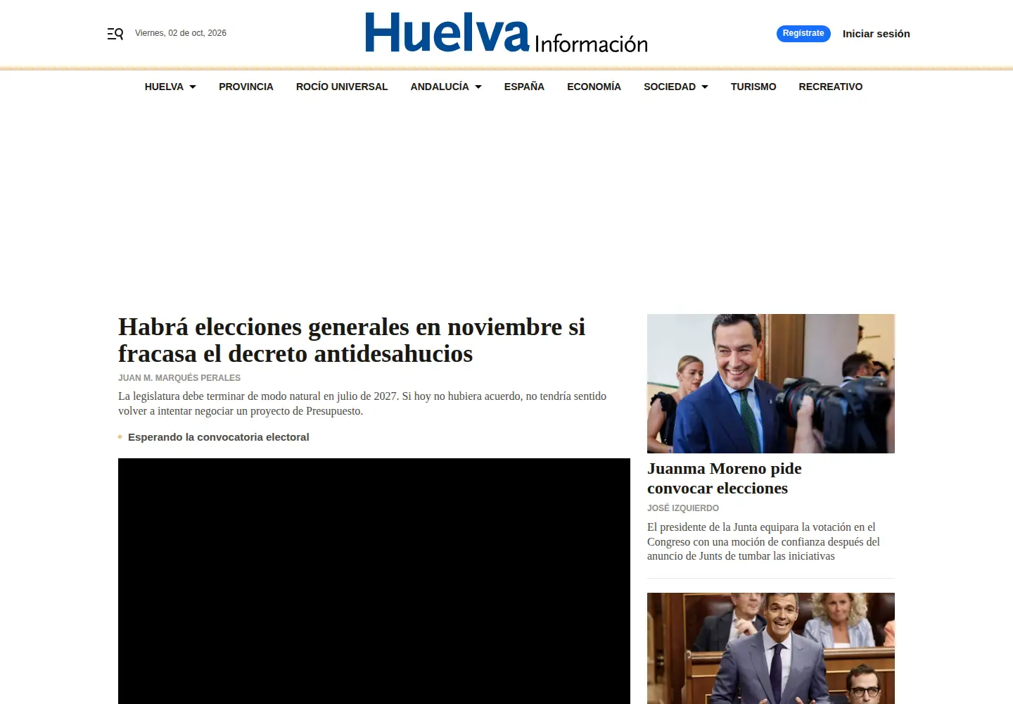 Screenshot of huelvainformacion.es