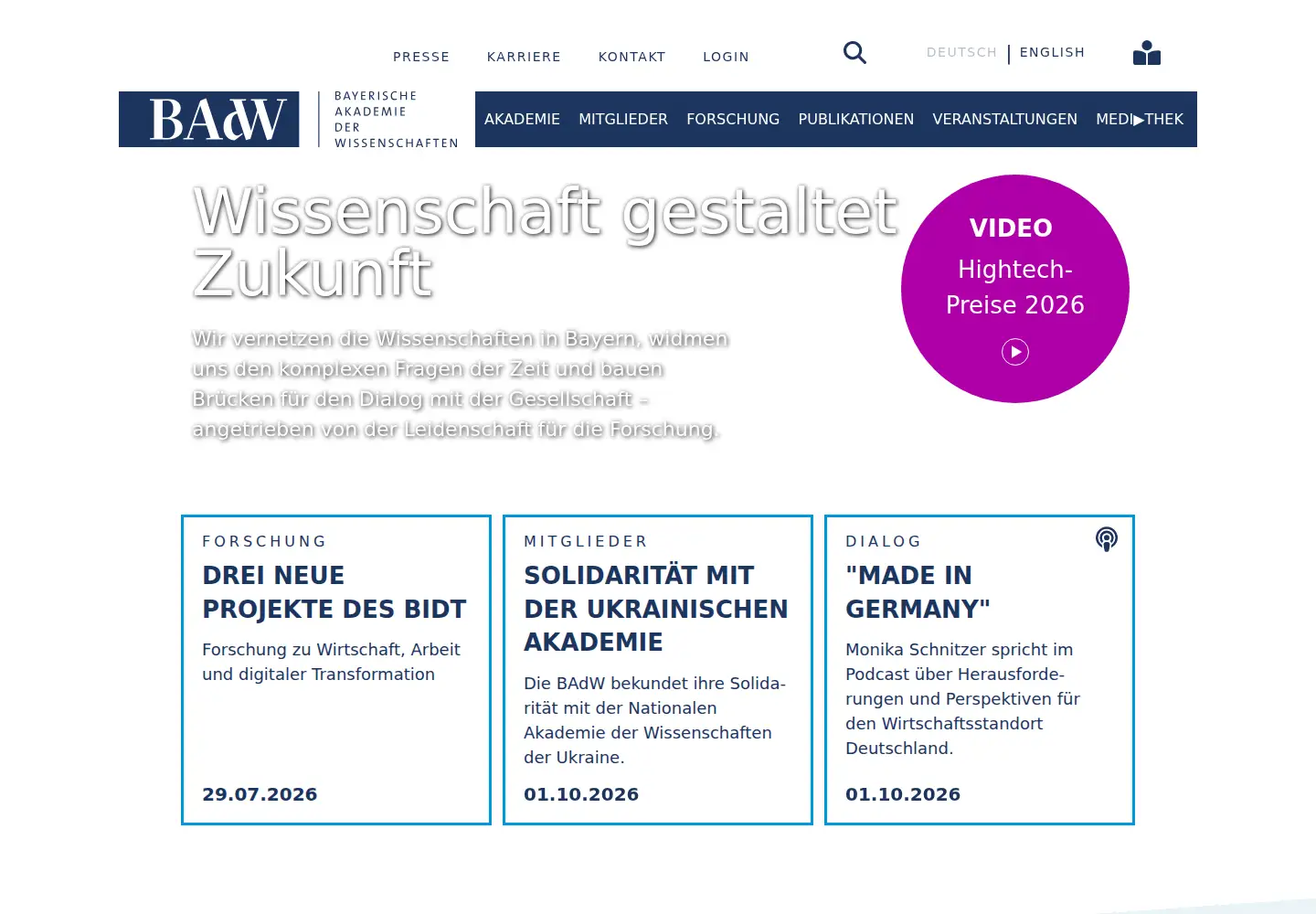 Screenshot of badw.de