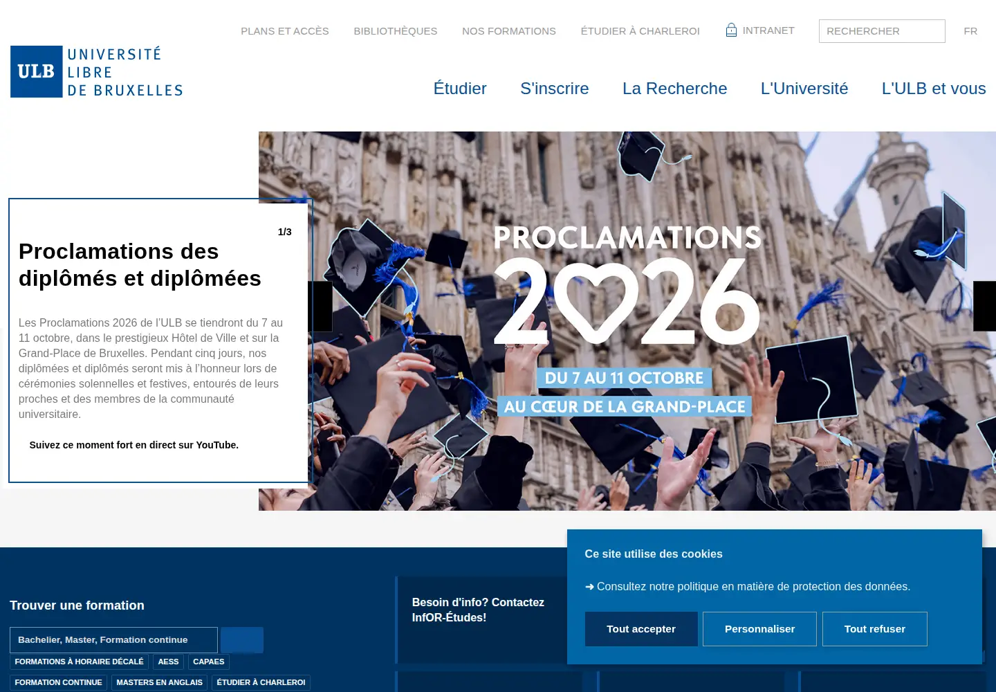 Screenshot of ulb.be
