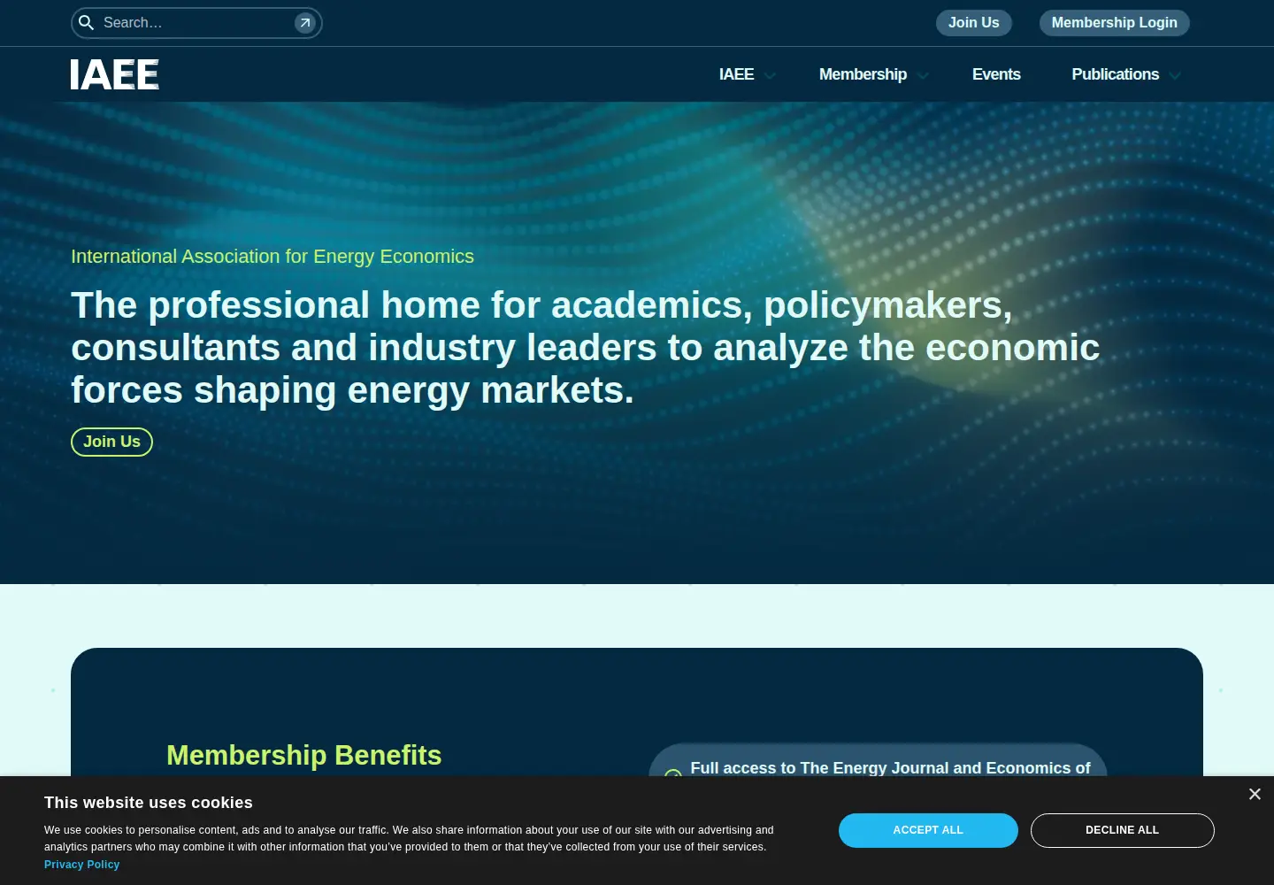 Screenshot of iaee.org