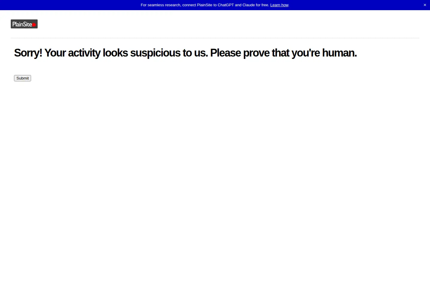 Screenshot of plainsite.org
