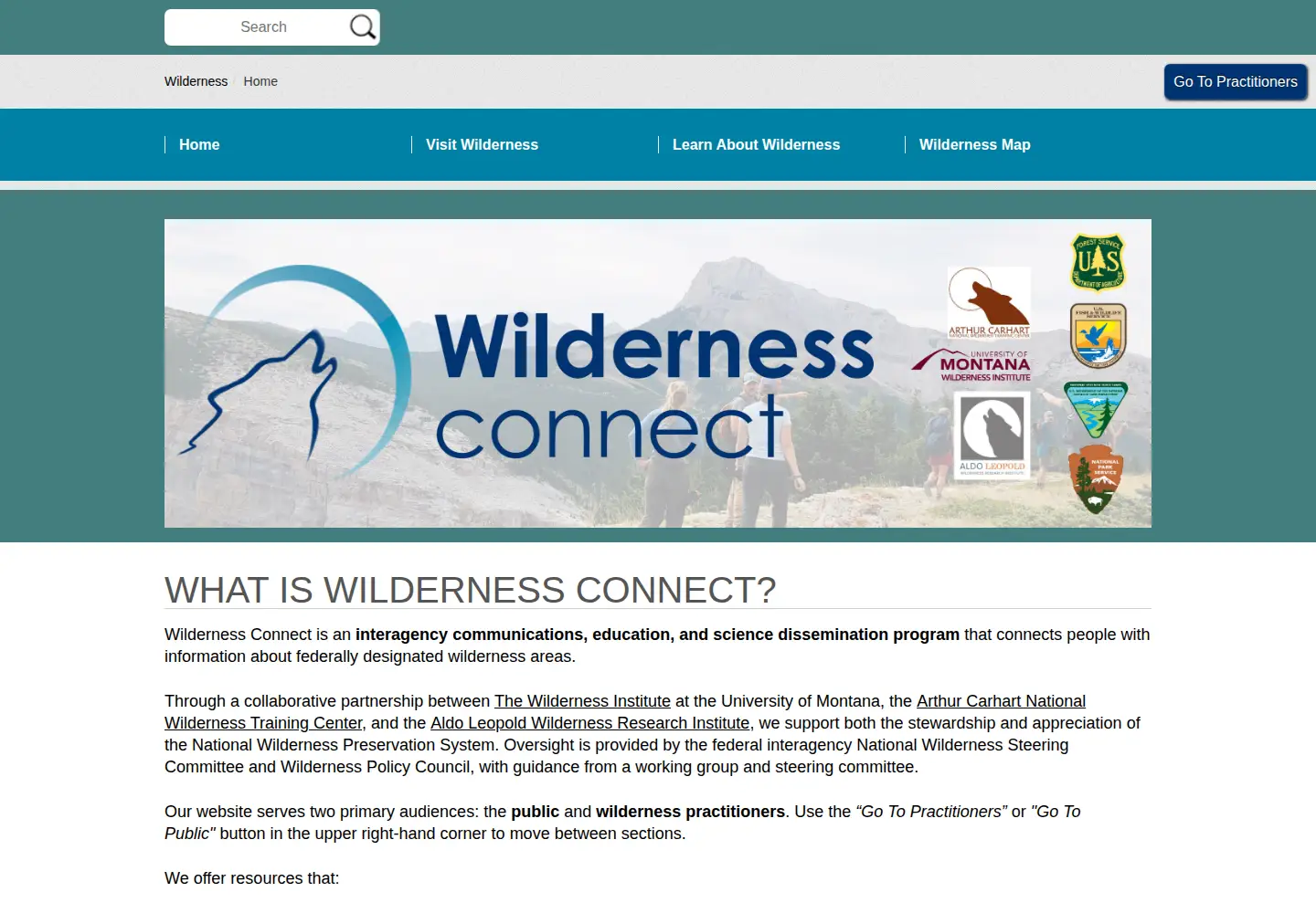 Screenshot of wilderness.net
