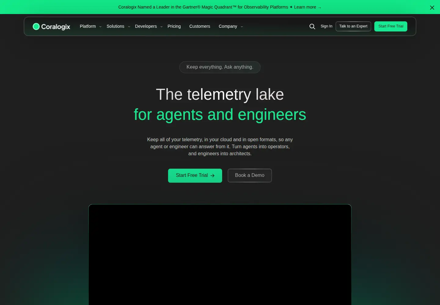 Screenshot of coralogix.com