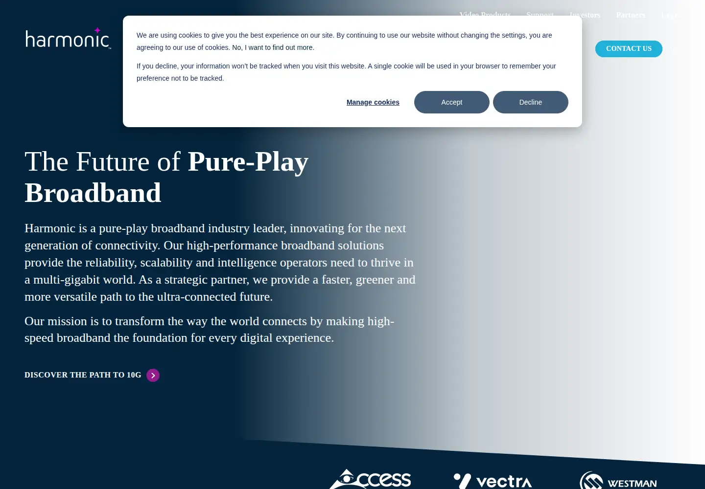 Screenshot of harmonicinc.com