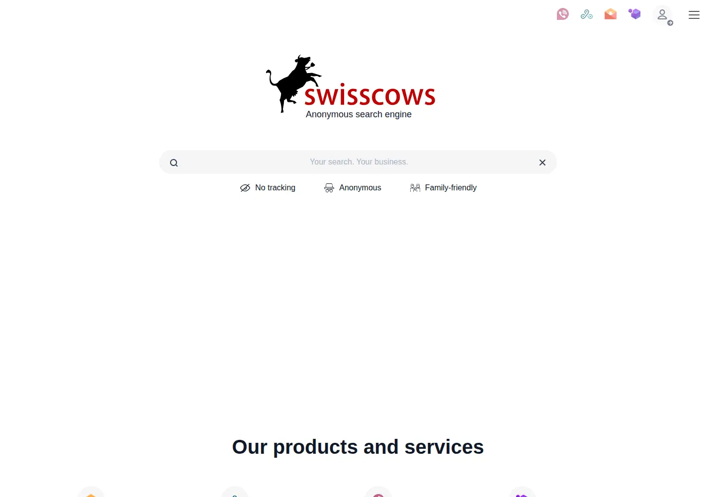 Screenshot of swisscows.com