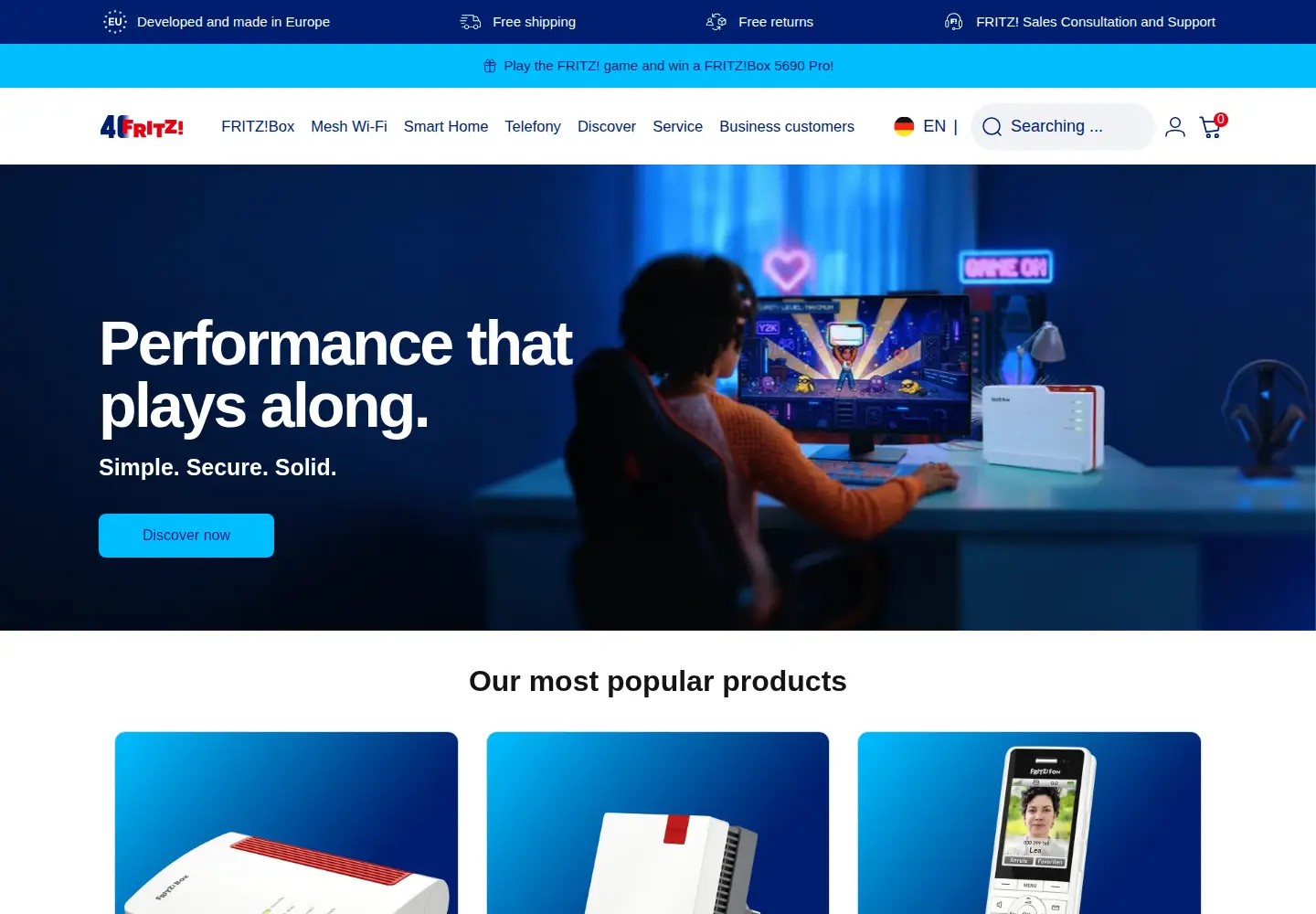 Screenshot of fritz.com
