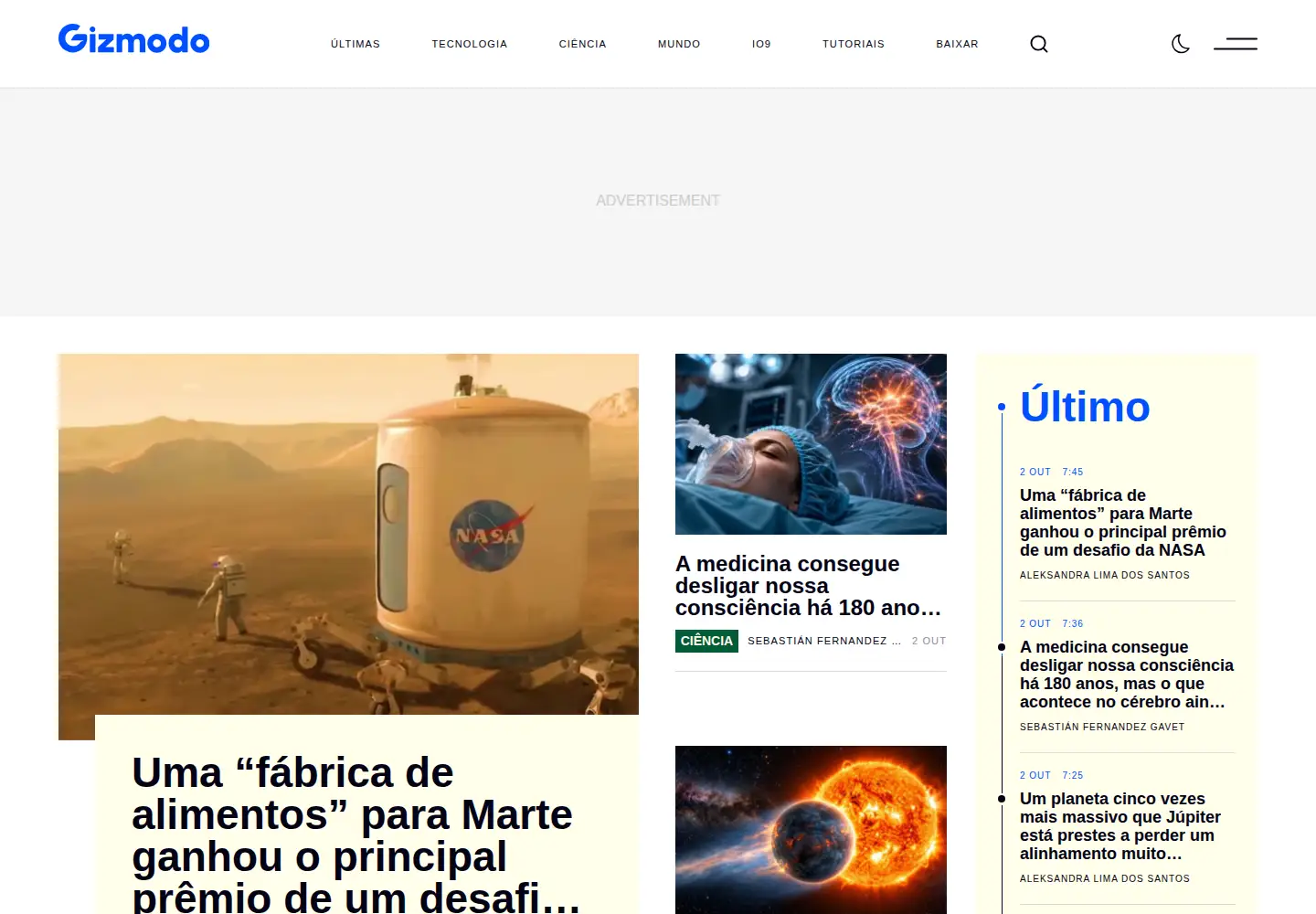 Screenshot of gizmodo.com.br