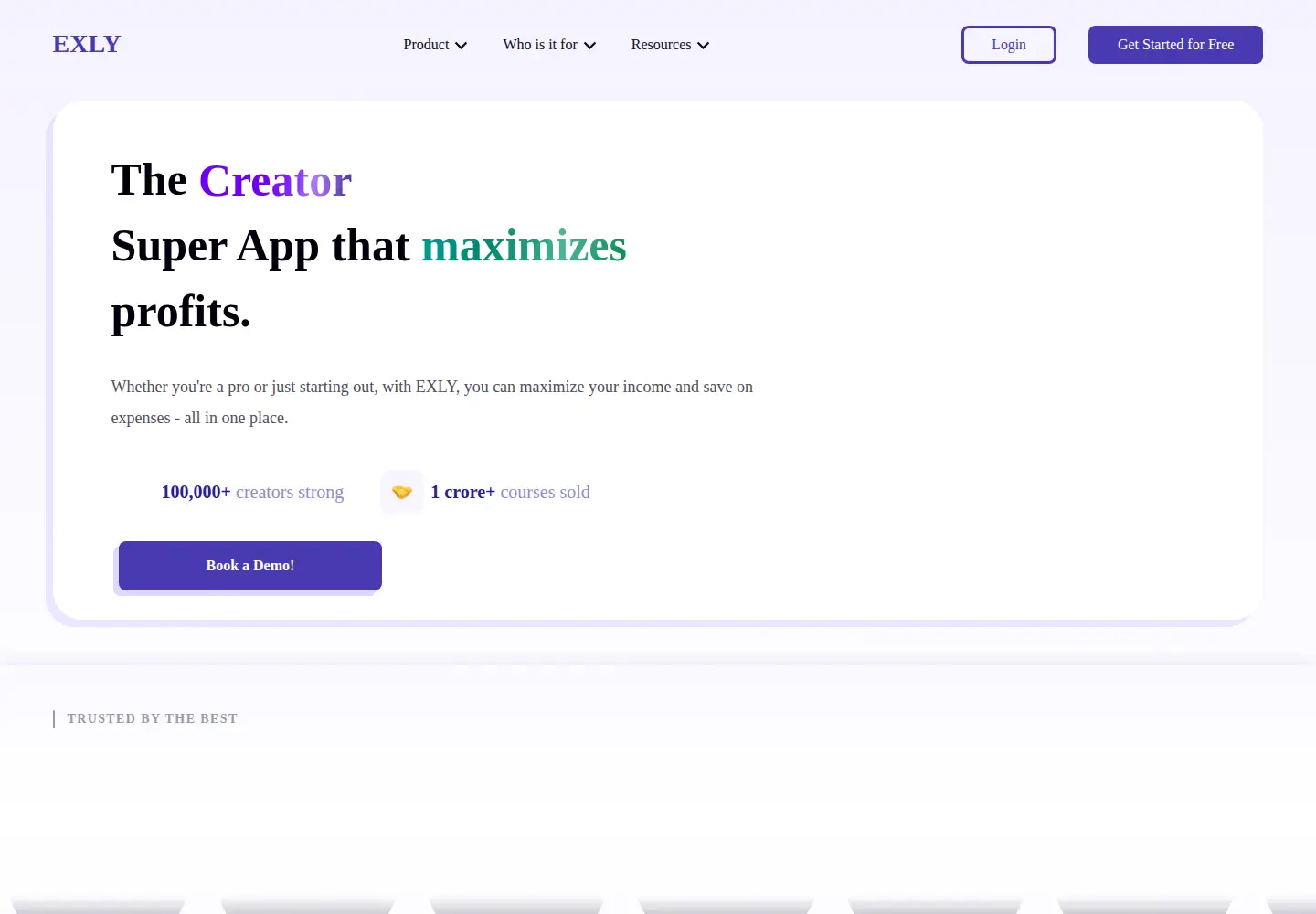 Screenshot of exlyapp.com