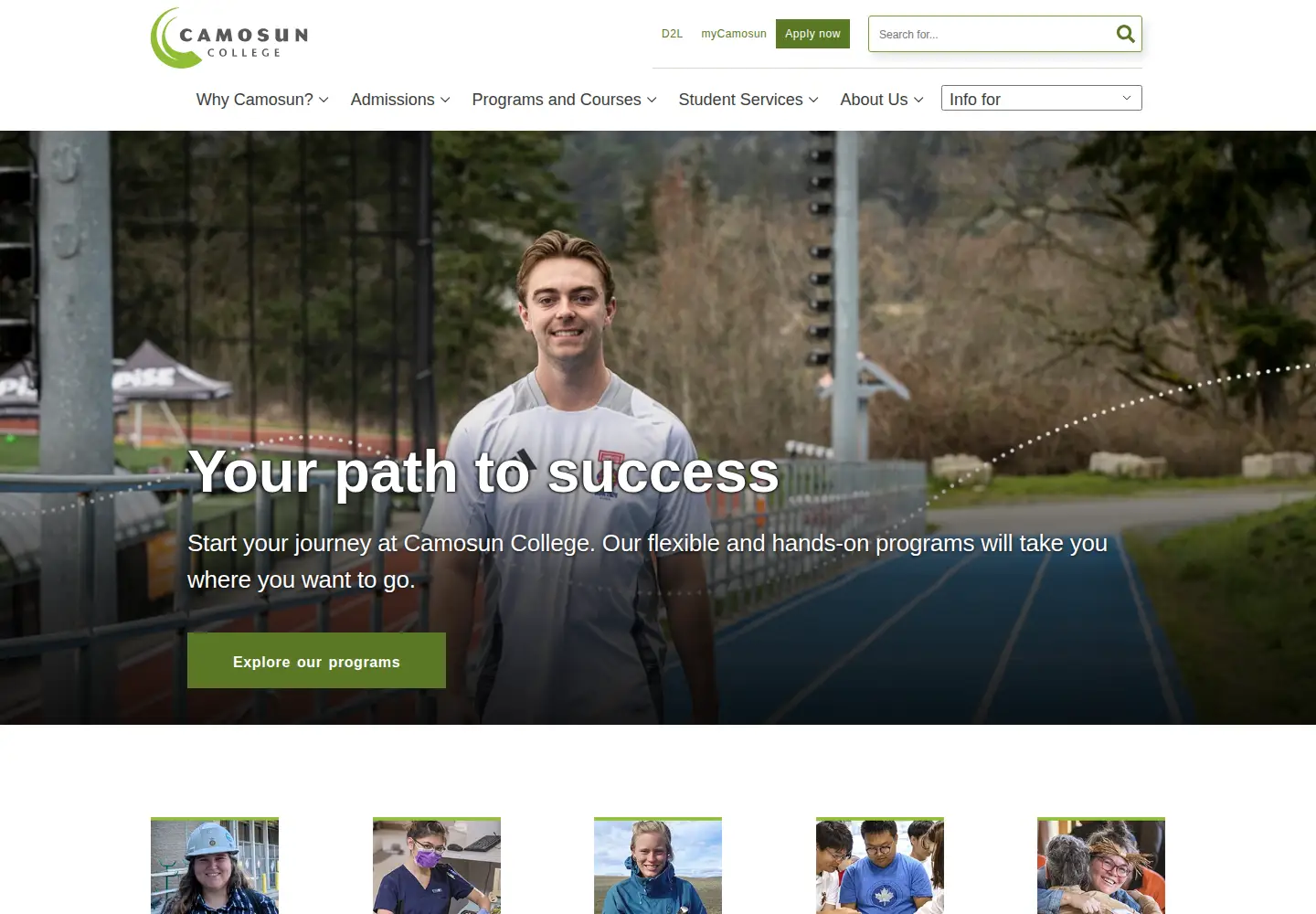 Screenshot of camosun.ca