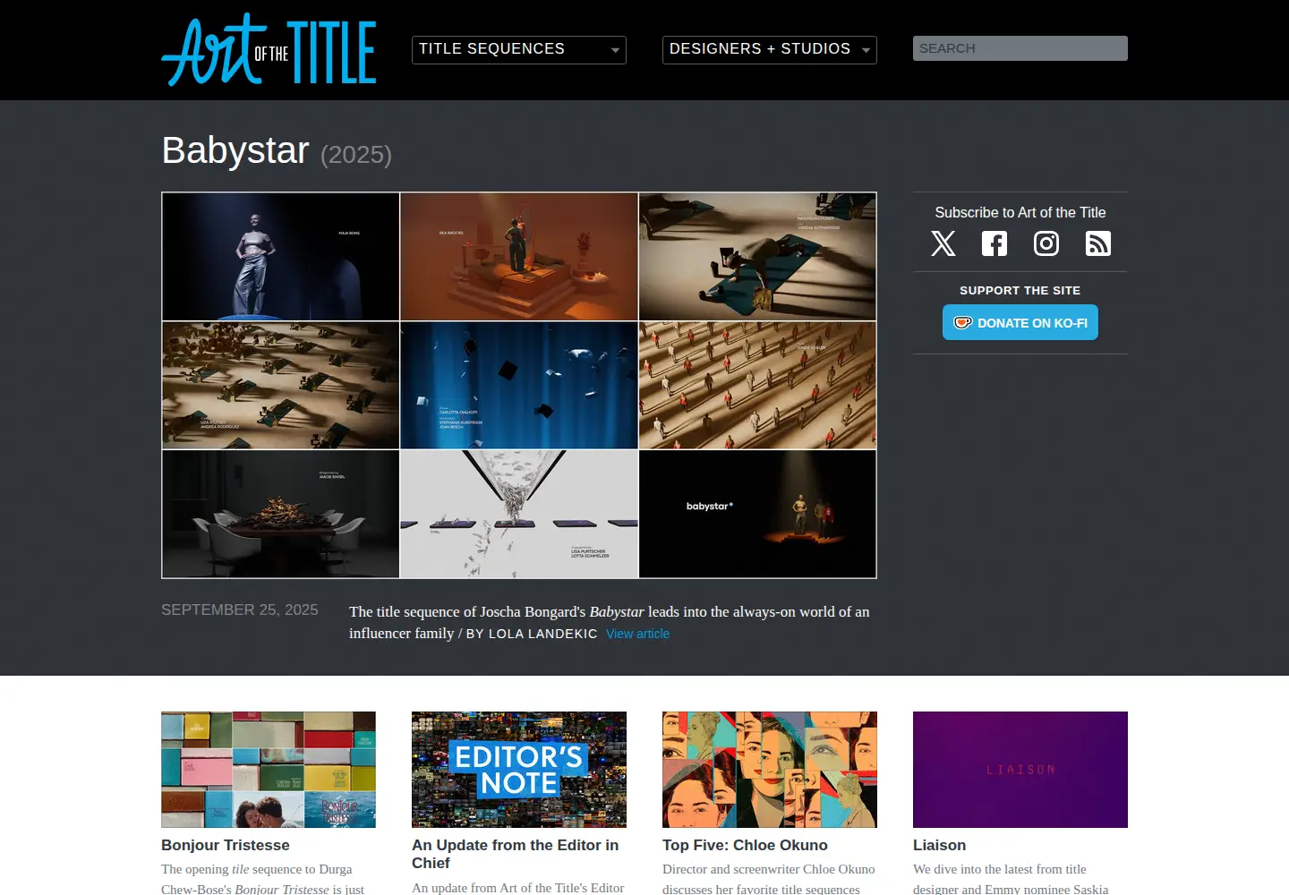 Screenshot of artofthetitle.com