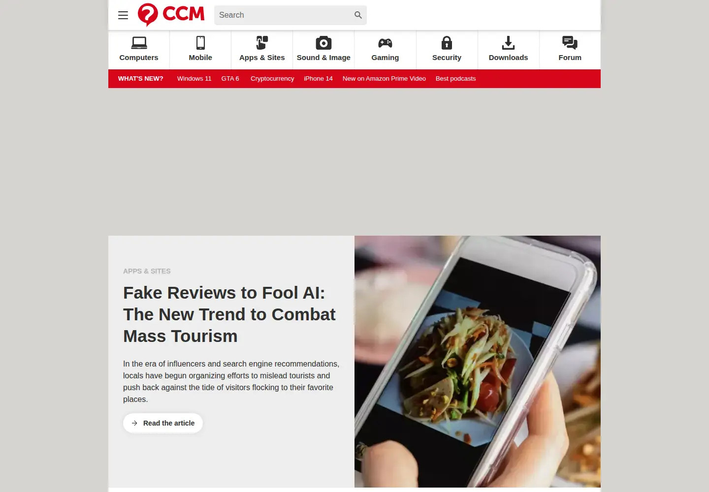 Screenshot of ccm.net