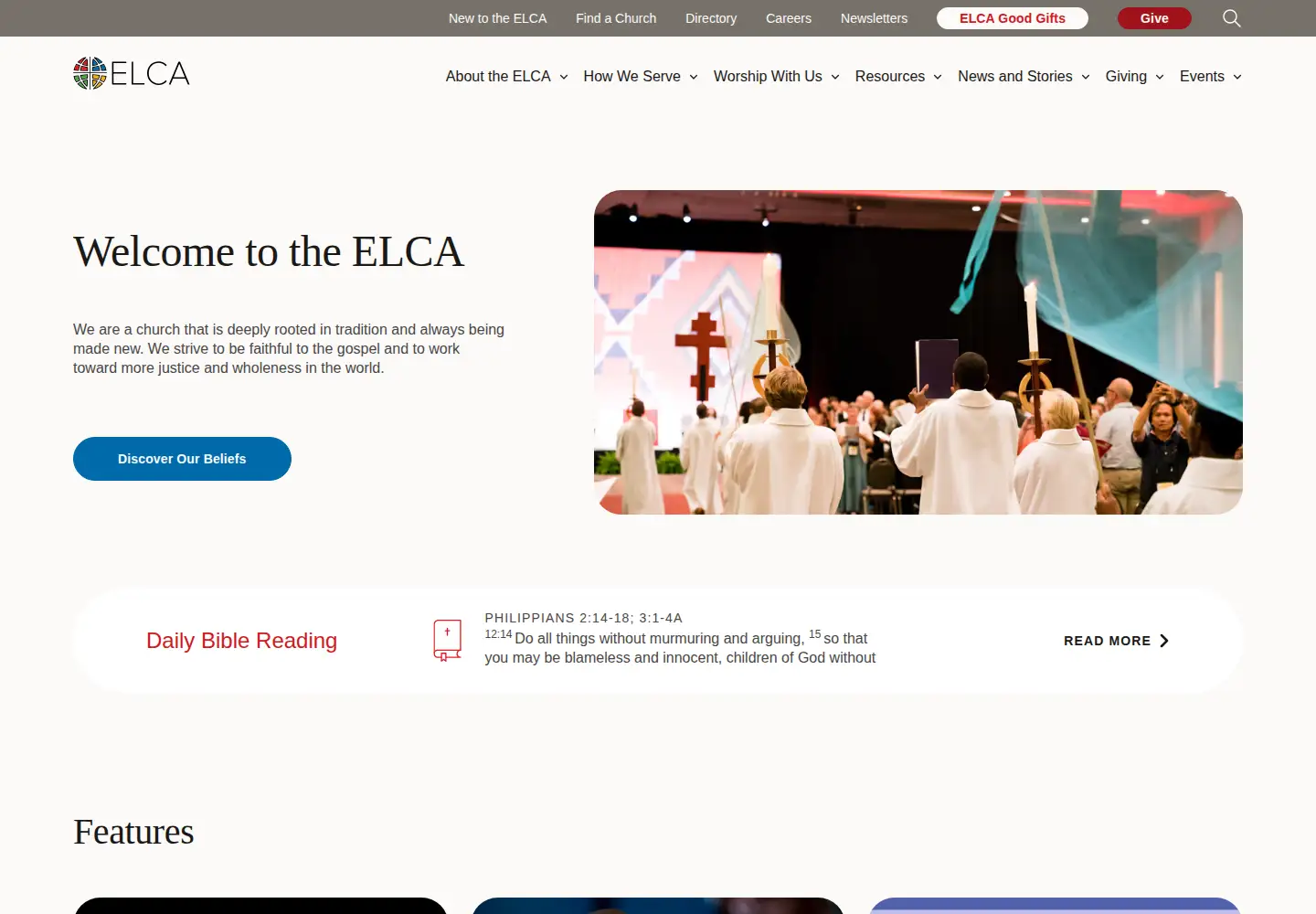 Screenshot of elca.org