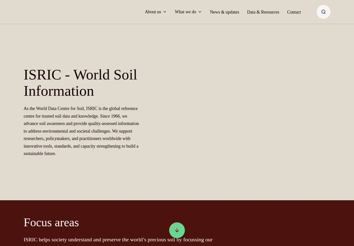 Screenshot of isric.org