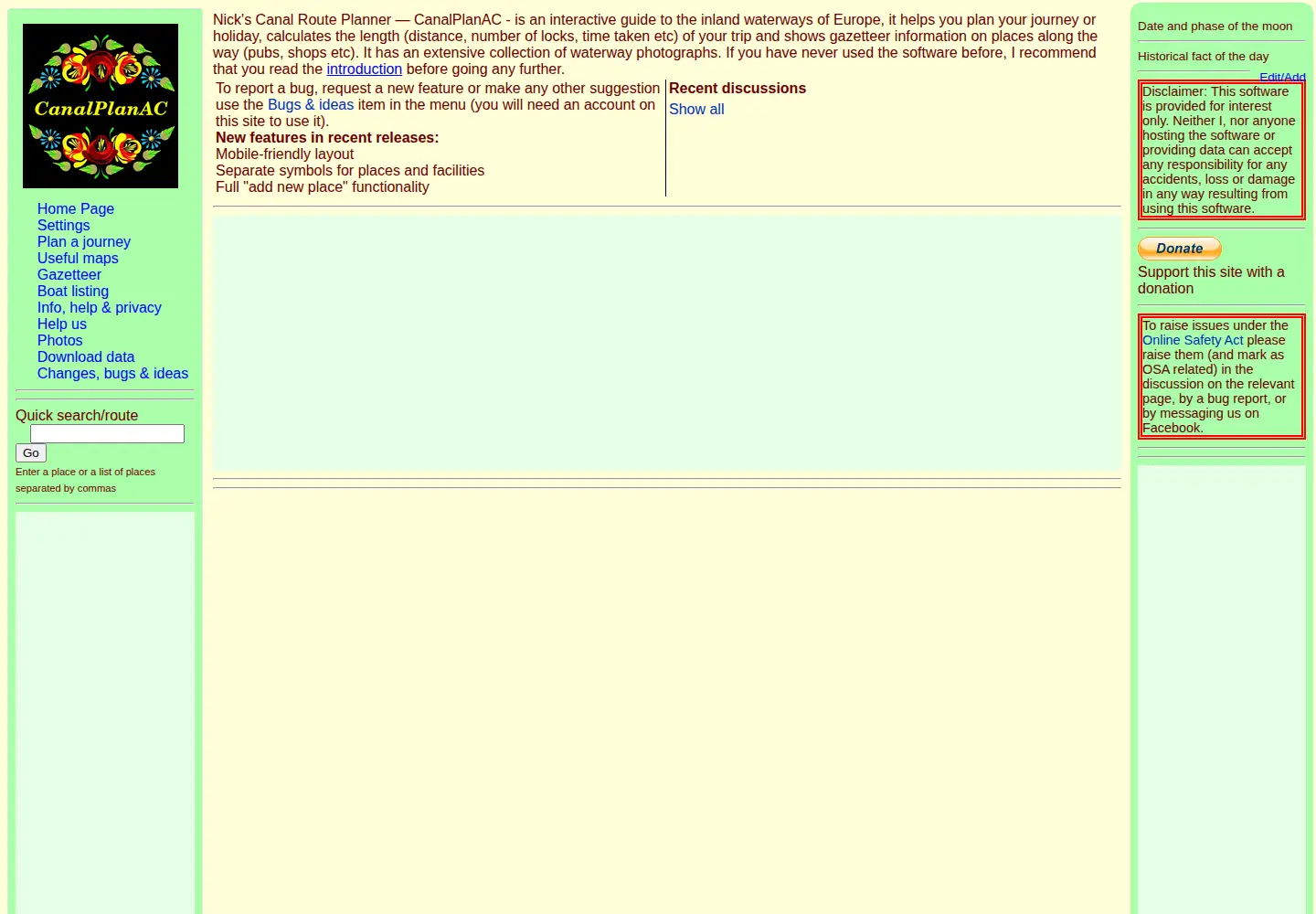 Screenshot of canalplan.org.uk