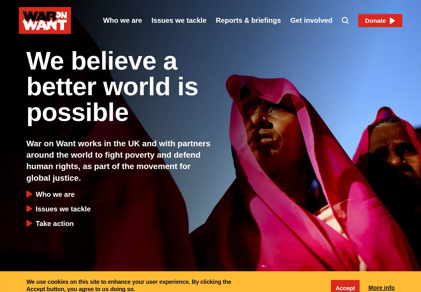 Screenshot of waronwant.org