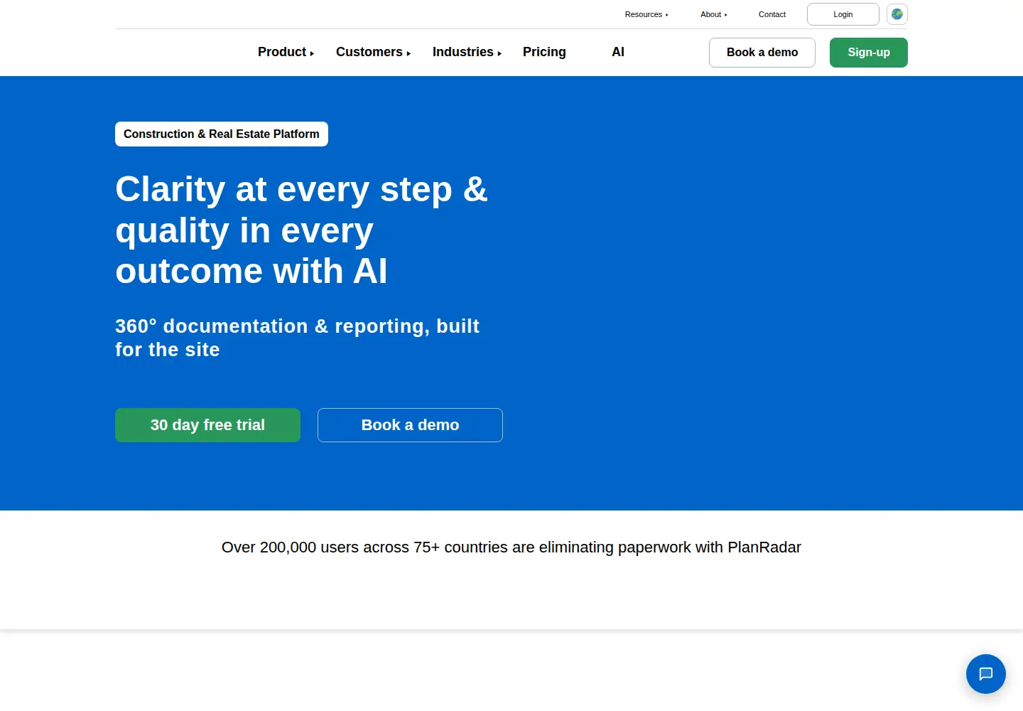 Screenshot of planradar.com