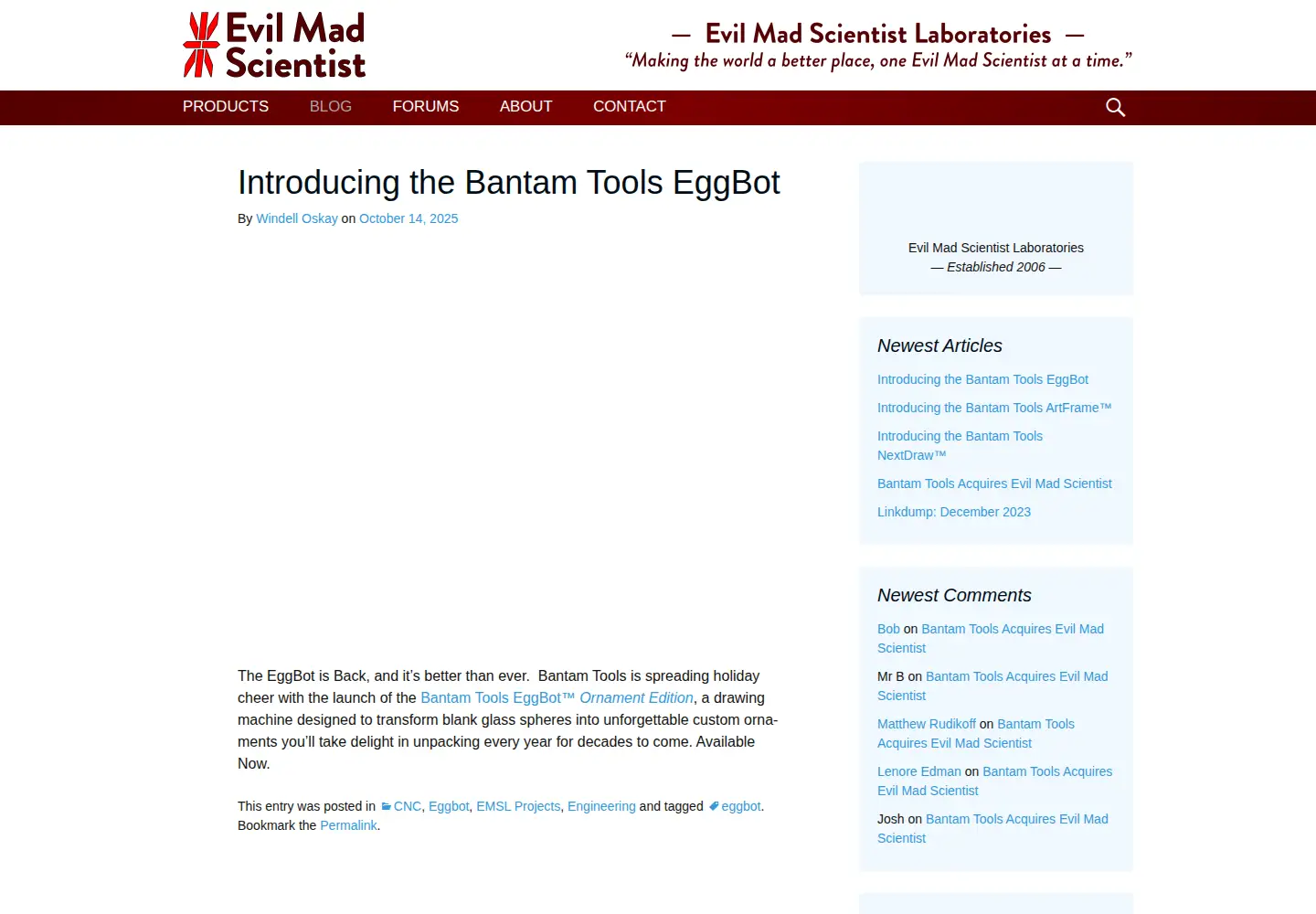 Screenshot of evilmadscientist.com