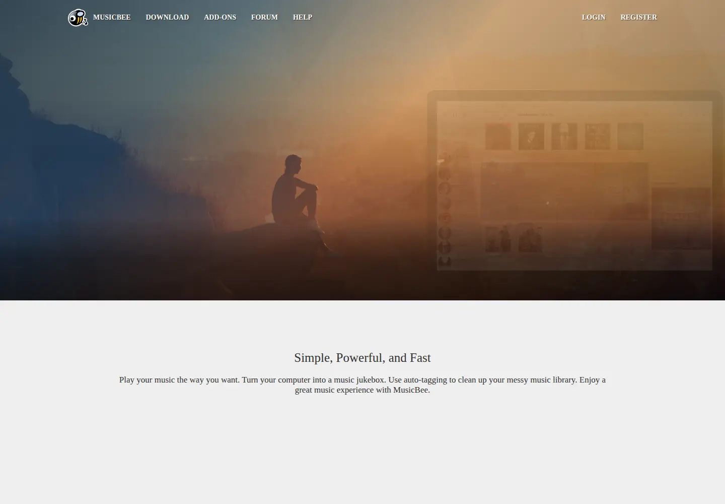 Screenshot of getmusicbee.com